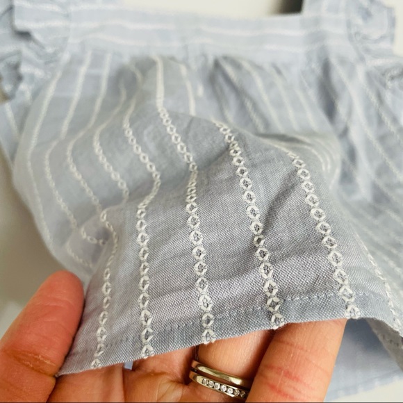 Madewell Striped Flutter-Sleeve Cross-Back Top NWT - Picture 8 of 15